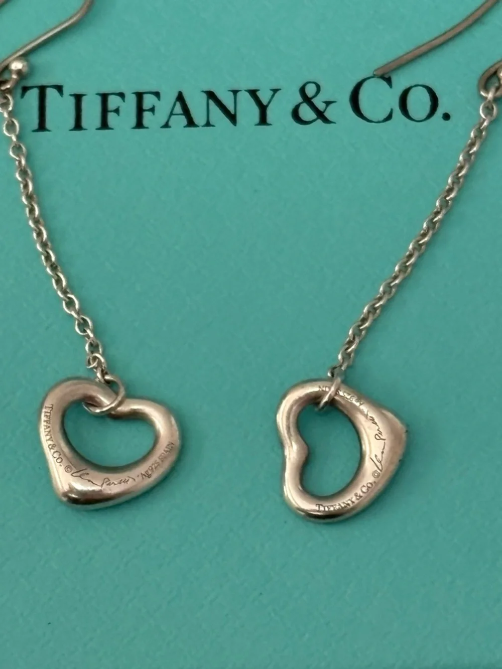 Tiffany & Co. Elsa Peretti Open Heart Drop Earrings - Picture 3 of 5
